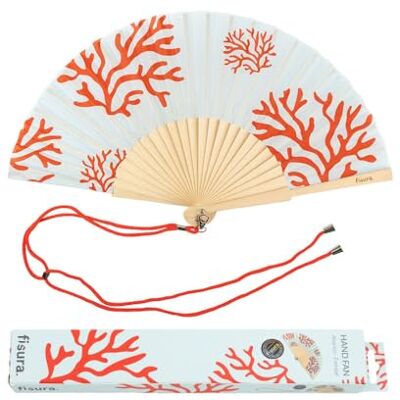 Fisura Originale ventaglio con stampa corallo. Ventilatore a mano in legno moderno e dievrtente. Ventaglio blu e rosso. Misure: 42,5 x 23 cm. Legno e tessuto. Fisura Originale ventaglio con stampa corallo. Ventilatore a mano in legno moderno e dievrtente. Ventaglio blu e rosso. Misure: 42,5 x 23 cm. Legno e tessuto.