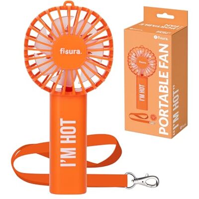 Fisura – Ventilatore portatile arancione “I’m hot”. Ventilatore a mano ricaricabile con 3 velocità e laccetto. Ideale per estate, viaggi e uso quotidiano. 13,5 x 6 x 5 cm Fisura – Ventilatore portatile arancione “I’m hot”. Ventilatore a mano ricaricabile con 3 velocità e laccetto. Ideale per estate, viaggi e uso quotidiano. 13,5 x 6 x 5 cm