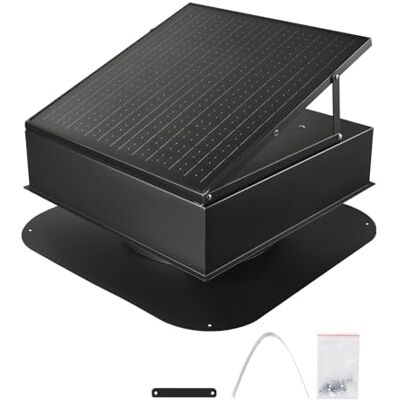 VEVOR Ventilatore di Scarico per Soffitta da Tetto da 35 W Ventilatore di Ventilazione Solare Intelligente da Tetto, con Termostato, Flusso d'Aria da 1132,67 L/s Motore CC Senza Spazzole Integrato VEVOR Ventilatore di Scarico per Soffitta da Tetto da 35 W Ventilatore di Ventilazione Solare Intelligente da Tetto, con Termostato, Flusso d'Aria da 1132,67 L/s Motore CC Senza Spazzole Integrato