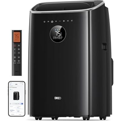 DREO climatizzatore portatile 7500 BTU 3-in-1 raffreddamento/ventilazione/deumidificazione,silenzioso per camera e ufficio,controllo app e vocale,senza drenaggio,kit finestra,2,5 L/h,AC318S DREO climatizzatore portatile 7500 BTU 3-in-1 raffreddamento/ventilazione/deumidificazione,silenzioso per camera e ufficio,controllo app e vocale,senza drenaggio,kit finestra,2,5 L/h,AC318S