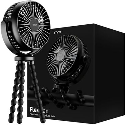 mikamax Flex Fan Mini Ventilatore Portatile con Powerbank Integrata Ventilatore a Forma di Polipo Nero mikamax Flex Fan Mini Ventilatore Portatile con Powerbank Integrata Ventilatore a Forma di Polipo Nero