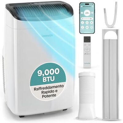 SereneLife Condizionatore Portatile 9000 BTU, Climatizzatore Portatile 3 in 1 con Deumidificatore e Ventilazione, Pinguino Condizionatore con WiFi, App e Kit Finestra Incluso, Casa, Ufficio SereneLife Condizionatore Portatile 9000 BTU, Climatizzatore Portatile 3 in 1 con Deumidificatore e Ventilazione, Pinguino Condizionatore con WiFi, App e Kit Finestra Incluso, Casa, Ufficio