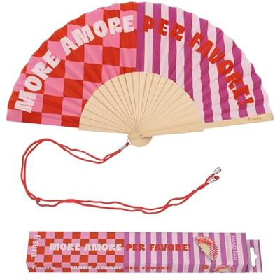 Fisura – Ventaglio Originale con Messaggio “More Amore”. Accessorio Pieghevole in Legno Rosa, Ventilatore Manuale Leggero per Estate, Spiaggia, Festival o Viaggio. Laccetto Incluso 42,5 x 23 cm Fisura – Ventaglio Originale con Messaggio “More Amore”. Accessorio Pieghevole in Legno Rosa, Ventilatore Manuale Leggero per Estate, Spiaggia, Festival o Viaggio. Laccetto Incluso 42,5 x 23 cm