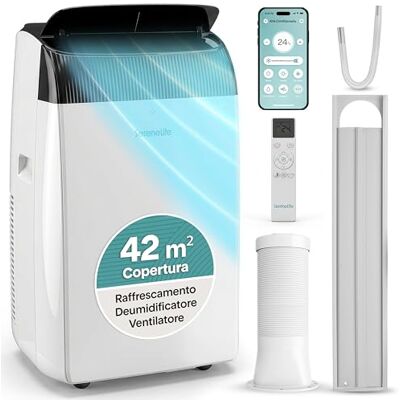 SereneLife Condizionatore Portatile 16000 BTU, Climatizzatore Portatile, Pinguino Condizionatore 4-in-1 con Riscaldamento, Deumidificatore, Ventola, Modalità Sonno, fino a 32,5 m², Casa, Ufficio SereneLife Condizionatore Portatile 16000 BTU, Climatizzatore Portatile, Pinguino Condizionatore 4-in-1 con Riscaldamento, Deumidificatore, Ventola, Modalità Sonno, fino a 32,5 m², Casa, Ufficio