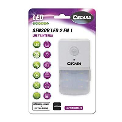 cegasa Torcia LED C/sensore Movimento 3XA, Nero, Standard cegasa Torcia LED C/sensore Movimento 3XA, Nero, Standard