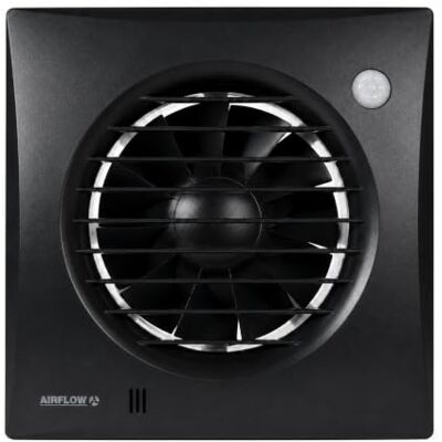 Airflow Ventilatore Aspiratore Bagno con Sensore di Movimento PIR e Timer – Ø100 mm – 27 l/s – 25 dB – Attivazione Automatica – IP45 – 7,5 W Basso Consumo – Aria Quiet 100 MST Nero – 2 Anni Airflow Ventilatore Aspiratore Bagno con Sensore di Movimento PIR e Timer – Ø100 mm – 27 l/s – 25 dB – Attivazione Automatica – IP45 – 7,5 W Basso Consumo – Aria Quiet 100 MST Nero – 2 Anni