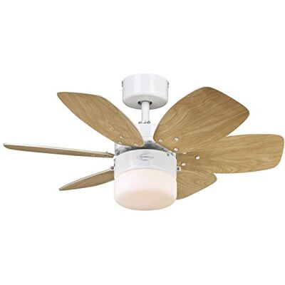 Westinghouse Lighting Ventilatore a Soffitto Flora Royale E27, 60 W, Finitura, Pale in Bianco/Acero Chiaro Westinghouse Lighting Ventilatore a Soffitto Flora Royale E27, 60 W, Finitura, Pale in Bianco/Acero Chiaro