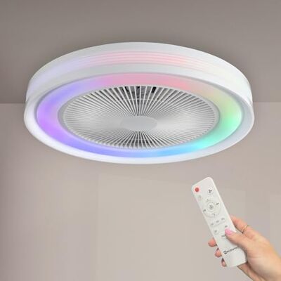 M mimotec Ventilatore da soffitto a LED Colori, Temperatura della luce dimmerabile, Luce che cambia colore, Telecomandato, Uso estivo e invernale, Adatto per camera da letto, M mimotec Ventilatore da soffitto a LED Colori, Temperatura della luce dimmerabile, Luce che cambia colore, Telecomandato, Uso estivo e invernale, Adatto per camera da letto,