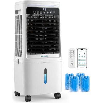 SereneLife Raffrescatore Evaporativo e Ventilatore Portatile, 2882 m³/h Flusso d’aria, Serbatoio 25 Litri Rimovibile, Raffrescatore con Luce LED, Funzione Ghiaccio, per Casa e Ufficio SereneLife Raffrescatore Evaporativo e Ventilatore Portatile, 2882 m³/h Flusso d’aria, Serbatoio 25 Litri Rimovibile, Raffrescatore con Luce LED, Funzione Ghiaccio, per Casa e Ufficio