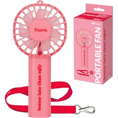 Fisura – Ventilatore portatile blu “air conditioning”. Ventilatore a mano ricaricabile con 3 velocità e laccetto. Ideale per estate, viaggi e uso quotidiano. 13,5 x 6 x 5 cm (Better late, rosa) Fisura – Ventilatore portatile blu “air conditioning”. Ventilatore a mano ricaricabile con 3 velocità e laccetto. Ideale per estate, viaggi e uso quotidiano. 13,5 x 6 x 5 cm (Better late, rosa)