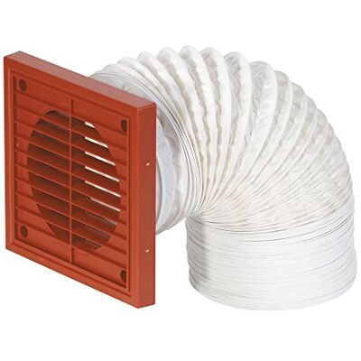 Airflow Kit Ducting Flessibile Ø100MM X 3M Con Griglia Quadrata Bianca Con Rete Anti‑Insetti, Kit Di Ventilazione Facile Da Installare Per Ventilatori Estrattori Airflow Kit Ducting Flessibile Ø100MM X 3M Con Griglia Quadrata Bianca Con Rete Anti‑Insetti, Kit Di Ventilazione Facile Da Installare Per Ventilatori Estrattori