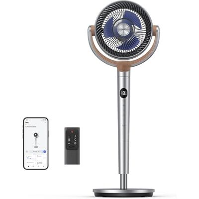 DREO Smart Ventilatore a Piantana Silenzioso 20db, Oscillazione a 120° + 120°, Ventilatori a Colonna Potente con Telecomando, Raggio fino a 24M, 8 Velocità, 6 Modalità, Timer da 12H, Alexa DREO Smart Ventilatore a Piantana Silenzioso 20db, Oscillazione a 120° + 120°, Ventilatori a Colonna Potente con Telecomando, Raggio fino a 24M, 8 Velocità, 6 Modalità, Timer da 12H, Alexa