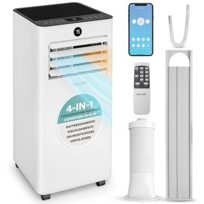 SereneLife Condizionatore Portatile, Climatizzatore Portatile 9.000 BTU 4-in-1 con WiFi, Raffreddamento, Riscaldamento, Ventilatore e Deumidificatore, Pinguino Condizionatore, 31 m², Casa, Ufficio SereneLife Condizionatore Portatile, Climatizzatore Portatile 9.000 BTU 4-in-1 con WiFi, Raffreddamento, Riscaldamento, Ventilatore e Deumidificatore, Pinguino Condizionatore, 31 m², Casa, Ufficio