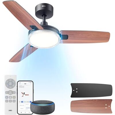 DREO Ventilatori soffitto, ventilatore 42 pollici, 12 velocità e 3 modalità ventilatore, toni di colore senza passaggi, luce LED dimmabile, timer 12 ore, motoresilenzioso, controllo a distanz DREO Ventilatori soffitto, ventilatore 42 pollici, 12 velocità e 3 modalità ventilatore, toni di colore senza passaggi, luce LED dimmabile, timer 12 ore, motoresilenzioso, controllo a distanz