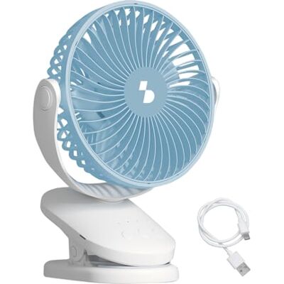 BEPER Mini Ventilatore con Clip Ricaricabile USB, Ventilatore Portatile 4 Velocità, Oscillante, Timer fino 8h, Inclinazione 180°, Ventilatore da Tavolo o da Appendere BEPER Mini Ventilatore con Clip Ricaricabile USB, Ventilatore Portatile 4 Velocità, Oscillante, Timer fino 8h, Inclinazione 180°, Ventilatore da Tavolo o da Appendere