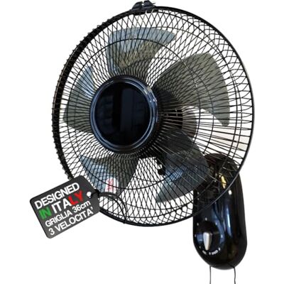 BAKAJI Ventilatore da Parete con Griglia da 36 cm e 3 Livelli di Velocità Selezionabili, Raffrescatore a Muro con 5 Pale in Polipropilene, 65 Watt di Potenza con Oscillazione Laterale Automatica BAKAJI Ventilatore da Parete con Griglia da 36 cm e 3 Livelli di Velocità Selezionabili, Raffrescatore a Muro con 5 Pale in Polipropilene, 65 Watt di Potenza con Oscillazione Laterale Automatica