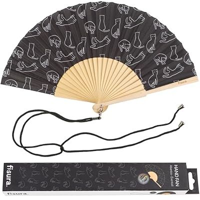 Fisura Originale ventaglio con stampa di gatti.Ventilatore a mano in legno moderno e colorato. Ventaglio verde bianco e nero. Misure: 42,5 x 23 cm. Materiali: legno e tessuto. Fisura Originale ventaglio con stampa di gatti.Ventilatore a mano in legno moderno e colorato. Ventaglio verde bianco e nero. Misure: 42,5 x 23 cm. Materiali: legno e tessuto.