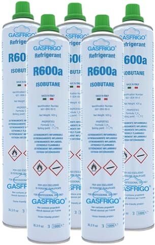 senza marchio NR. 5 BOMBOLA GAS R600A R600 420 GR x FREEZER FRIGO CONGELATORE