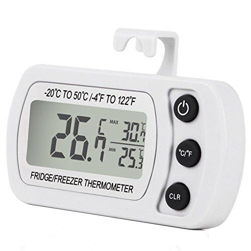 Unigear Termometro Digitale per Frigorifero LCD Display Termometri Impermeabile da Congelatore Frigo Freezer con Gancio