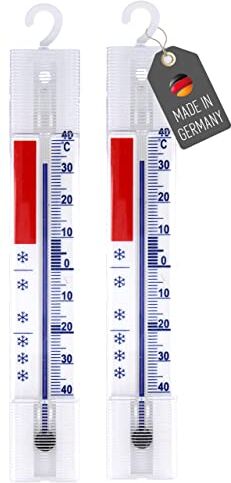 Lantelme Set 2 Pezzi termometro Frigorifero analogico con Gancio Anche per frigoriferi Come Freezer e congelatore a Petto