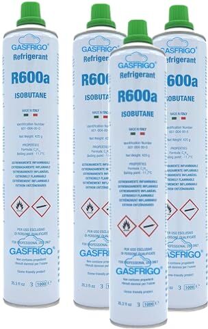 senza marchio NR. 4 BOMBOLA GAS R600A R600 420 GR x FREEZER FRIGO CONGELATORE