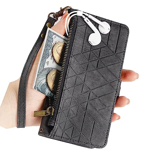 Tivenfezk Nadoli Cerniera Cover Portafoglio per Samsung Galaxy A54 5G Geometrico Custodia Pelle Libro con Porta Carte Integrati Chiusura Magnetica Flip con Cinturino da Polso