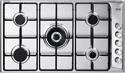 DeLonghi Fornello a gas, in acciaio INOX, 90 cm