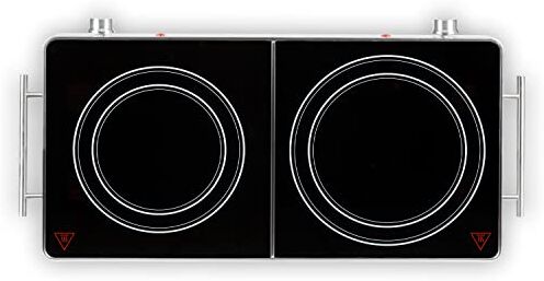 KLARSTEIN Piastra Elettrica Per Cucinare a 2 Fuochi, Fornello Elettrico Infrarossi 3000W, Fornello Elettrico a 2 Piastre Moderno Touch Control, Fornello Elettrico Portatile Infrarossi Professionale