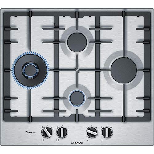 Bosch Serie 6  piano cottura Nero, Acciaio inossidabile Incasso Gas Piastre Nero, Acciaio inossidabile, Incasso, Gas, Acciaio inossidabile, 1000 W, 1750 W)