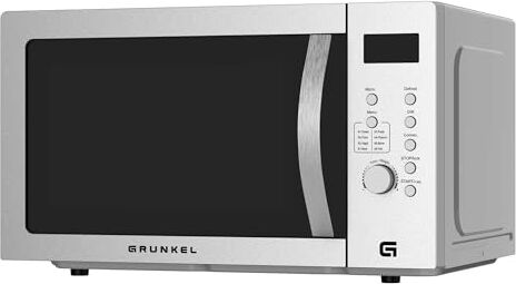 Grunkel Microonde digitale con grill e forno da 30 litri di capacità in acciaio inox e 900 W 5 livelli di potenza e 4 livelli di combinazione Timer fino a 60 minuti Modello MWG-30SS