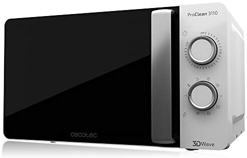 Cecotec Forno a Microonde con Grill ProClean 3110 da 20 Litri, 700 W, Grill 800 W, tecnologia 3DWave, modalità scongelamento, 6 livelli di potenza, timer 30 minuti, colore bianco