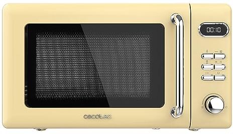 Cecotec Forno a microonde digitale con griglia da 20 litri Proclean 5110 Retro Yellow. in 5 livelli, timer fino a 60 minuti, 8 programmi e modalità sbrinamento, design vintage in giallo