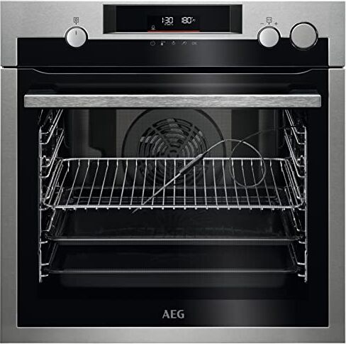 AEG Forno Elettrico Multifunzione, Pirolitico, Integrabile, Sonda Termica, Funzione Vapore, Display LCD Tattile, Ventilatore XXL, 72 L di Capacità, Inox Anti-impronte, Classe A+