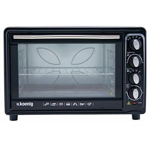 H.Koenig Fornetto Elettrico/Convezione/Ventilato, con Girarrosto, 42L, 4 livelli di cottura, timer fino a 60min, 2000W, Nero H.Koenig Fornetto Elettrico/Convezione/Ventilato, con Girarrosto, 42L, 4 livelli di cottura, timer fino a 60min, 2000W, Nero