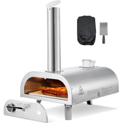 VEVOR Forno per pizza a doppio combustibile, per esterni, 30,5 cm, a legna Macchina per pizza a pellet e propano con termometro e gamba pieghevole, per campeggio all'aperto e giardino VEVOR Forno per pizza a doppio combustibile, per esterni, 30,5 cm, a legna Macchina per pizza a pellet e propano con termometro e gamba pieghevole, per campeggio all'aperto e giardino