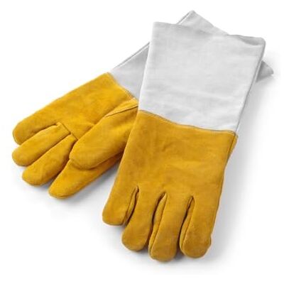 HENDI Guanti per Barbecue, 1 Paio, Resistenti al Calore fino a 250°C, in Pelle Bovina, Guanti di Protezione Termica per Forno, Griglia o Cucina, Lunghezza 46cm, Giallo Senape e Grigio HENDI Guanti per Barbecue, 1 Paio, Resistenti al Calore fino a 250°C, in Pelle Bovina, Guanti di Protezione Termica per Forno, Griglia o Cucina, Lunghezza 46cm, Giallo Senape e Grigio