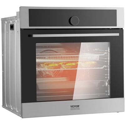 VEVOR Forno a Parete Singola Forno Elettrico da Incasso con 16 Funzioni di Cottura, Forno Elettrico a Parete Riscaldamento max. 200°C, Forno Elettrico da Incasso 3550W con Griglia Teglia per Cucina VEVOR Forno a Parete Singola Forno Elettrico da Incasso con 16 Funzioni di Cottura, Forno Elettrico a Parete Riscaldamento max. 200°C, Forno Elettrico da Incasso 3550W con Griglia Teglia per Cucina