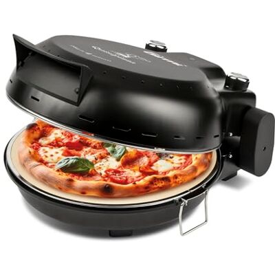 Girmi FP50 Forno per Pizza "Quisipizza", 1800 W, 420°C, Pareti fredde, Pietra Refrattaria staccabile da 31 cm, Timer, Doppia resistenza, Ricettario incluso, Nero Girmi FP50 Forno per Pizza "Quisipizza", 1800 W, 420°C, Pareti fredde, Pietra Refrattaria staccabile da 31 cm, Timer, Doppia resistenza, Ricettario incluso, Nero