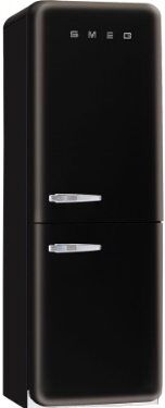 SMEG Frigorifero combinato, A+, altezza 179 cm, altezza 292 kWh/anno, 205 l, congelatore da 103 l, colore nero, con arresto a destra