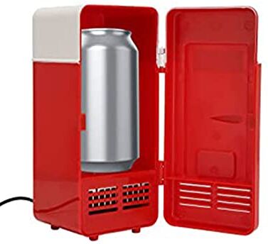 Hoopoocolor Frigo Portatile USB, Raffreddamento Termico Mini USB Compatto, Frigorifero A Lattina Singola Per Refrigerazione A Semiconduttore A Basso Decibel A Risparmio Energetico per Auto(rosso)