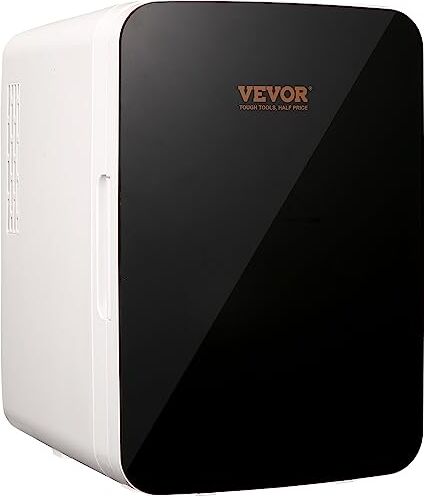 VEVOR Mini Frigorifero Portatile Nero Capienza Max. 0L Funzione Raffreddamento/Riscaldamento Intervallo Temperatura -9℃-65℃, per Trucco Bellezza, Cosmetico, Rumore 38dB