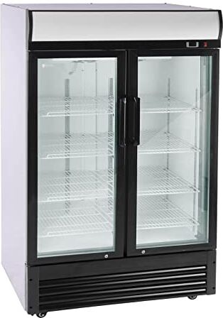 Royal Catering RCGK-W880-2 Vetrina frigo per bibite Frigorifero per bevande (880 L, 350 W, acciaio veniciato a polvere, bianco/nero, 8 ripiani, 50 dB)