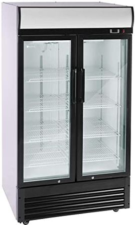 Royal Catering RCGK-B630-2 Vetrina frigo per bibite Frigorifero per bevande (630 L, 350 W, acciaio veniciato a polvere, bianco/nero, 8 ripiani, 50 dB)