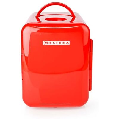 melissa Mini frigorifero portatile 4L/6 lattine, funzione di riscaldamento e raffreddamento, 220 V/12 V, design compatto con maniglia, vano estraibile rosso melissa Mini frigorifero portatile 4L/6 lattine, funzione di riscaldamento e raffreddamento, 220 V/12 V, design compatto con maniglia, vano estraibile rosso