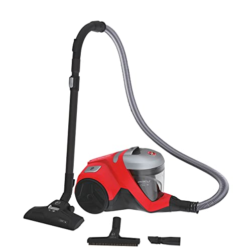 Hoover H-POWER 300 HP310HM 011 Aspirapolvere Senza Sacco, 850W, 2 L, 75 dBA, Ciclonico, Spazzola Parquet, Filtro Epa, Raggio di Azione 9,5 m, Rosso