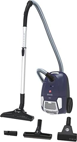 Hoover , Aspirapolvere a traino con sacchetto BRAVE, Blu, ideale per peli di animali, spazzola per tutte le tipologie di superficie, Tubo rotante a 360°, 700 W, 2.3 litri, 79 decibeles []