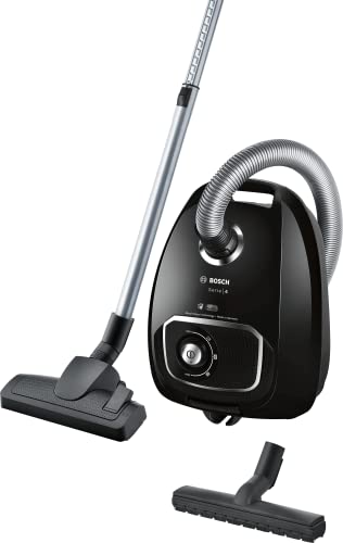 Bosch , Aspirapolvere a traino con sacco, Serie 4, Potenza 700W, Sacchetti XL, Realizzato in Germania, Filtro igienico PureAir, Spazzola parquet,Raggio d'azione: 10 m, Nero