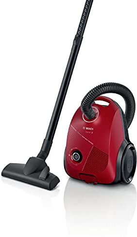 Bosch , Aspirapolvere a traino con sacco, Serie 2, Potenza 700W, Sacchetti Large da 3,5l, Facile da Usare e Trasportare, Ottima Filtrazione, realizzato in Germania, Rosso