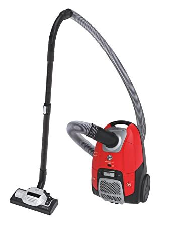 Hoover H-ENERGY 500 HE510HM0 11 Aspirapolvere Con Sacco, Con Filo, 700W, Capacità 3,5 L, Filtro Epa, Spazzola All Floors, Raggio Azione 9 m, Rosso