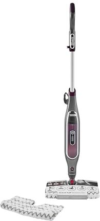 Shark Automatic Klik n' Flip Steam Mop, Scopa a Vapore Intelligente, Cavo 6 m, 2 Panni Lavabili, Serbatoio Capacità di 375 ml, Riscaldamento in 30 Secondi, Bordeaux/Grigio,